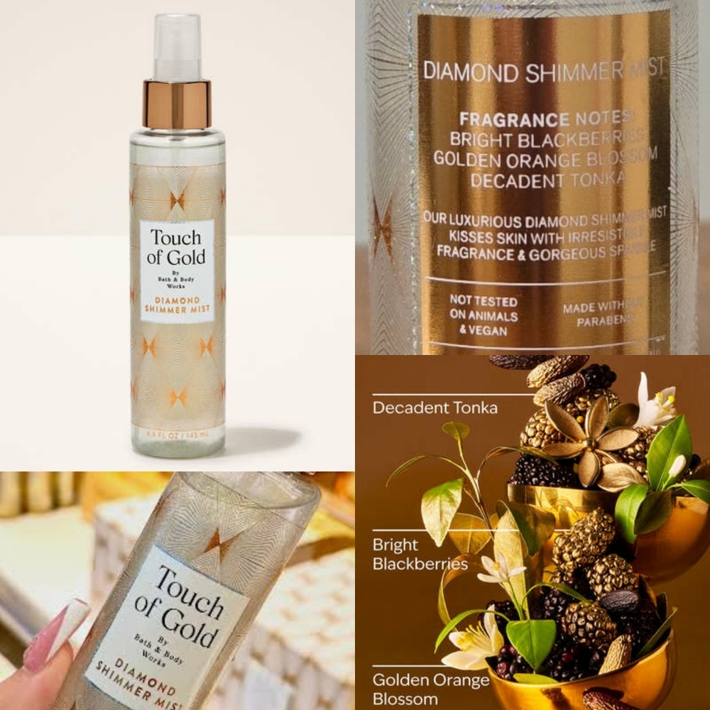 ⭐Gift Idea⭐BN LE Bath & Body Works TOUCH OF GOLD Diamond Shimner Body Scent!!